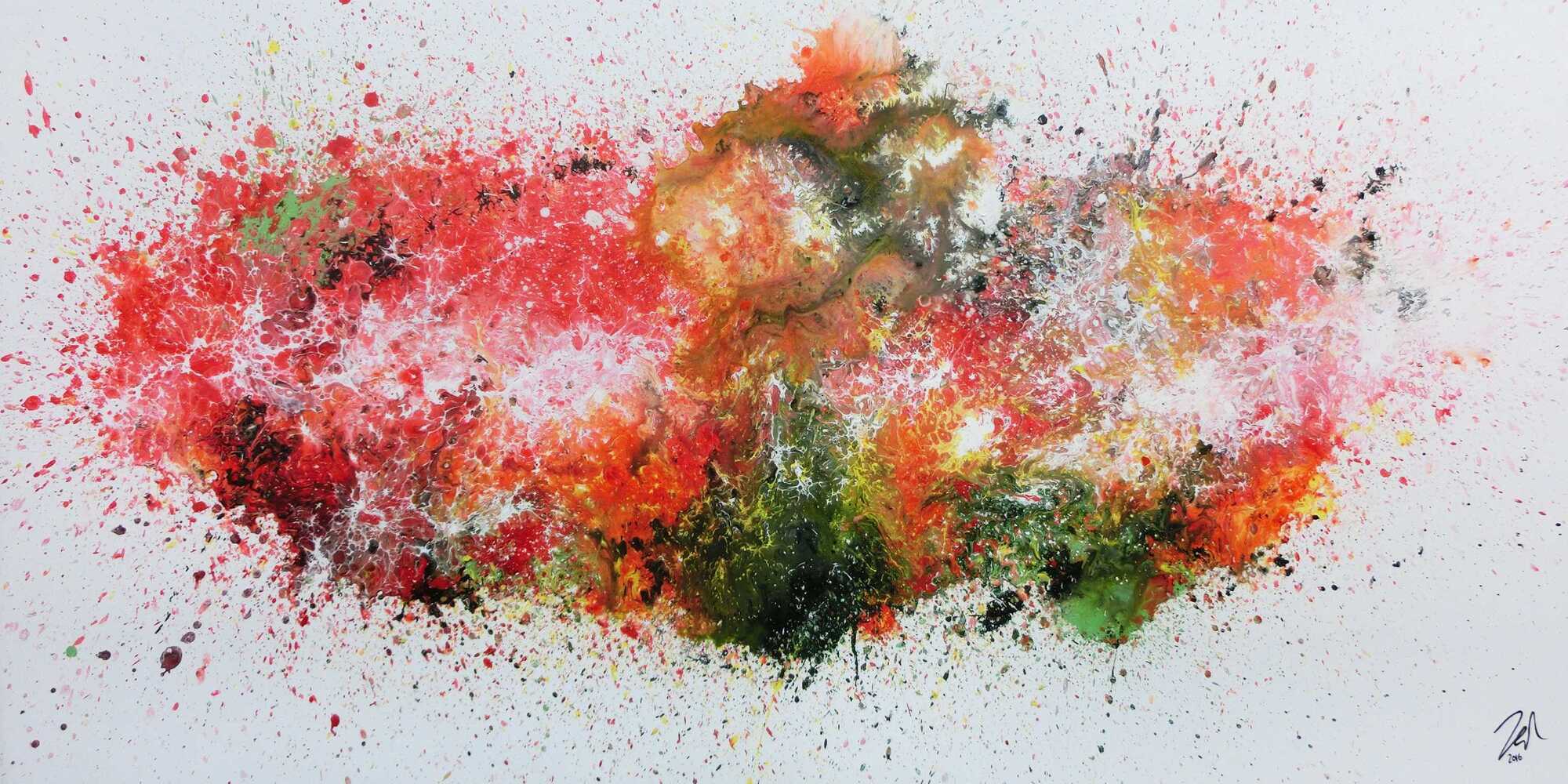Buntes abstraktes Acrylgemälde modern und zeitgenössisch explosion der Farben