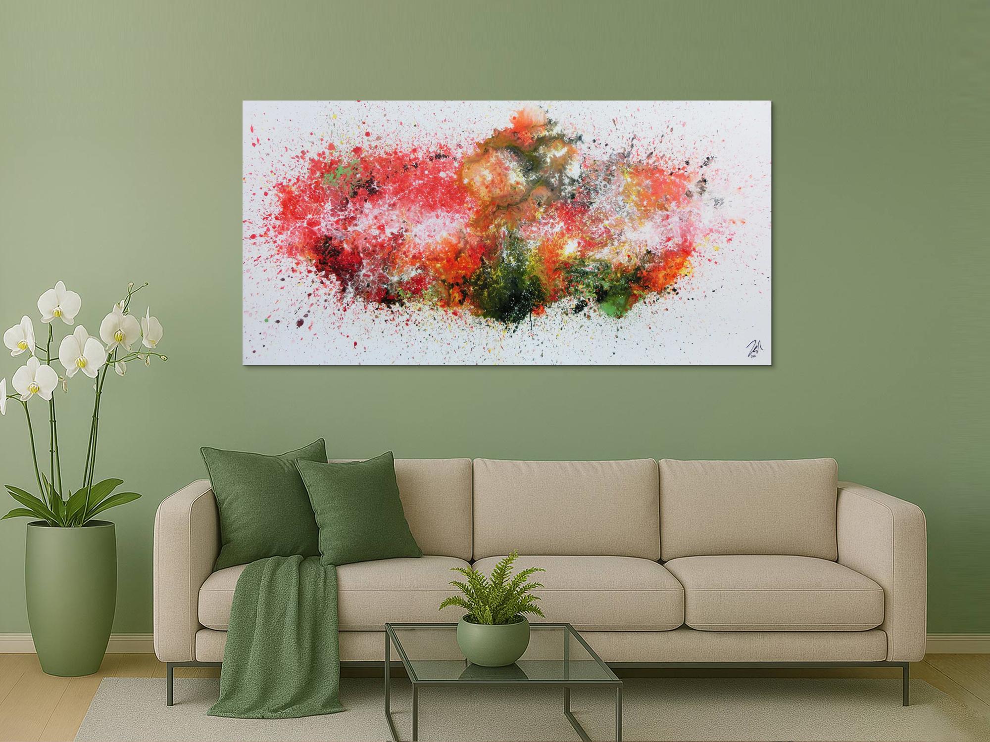 Buntes abstraktes Acrylgemälde modern und zeitgenössisch explosion der Farben