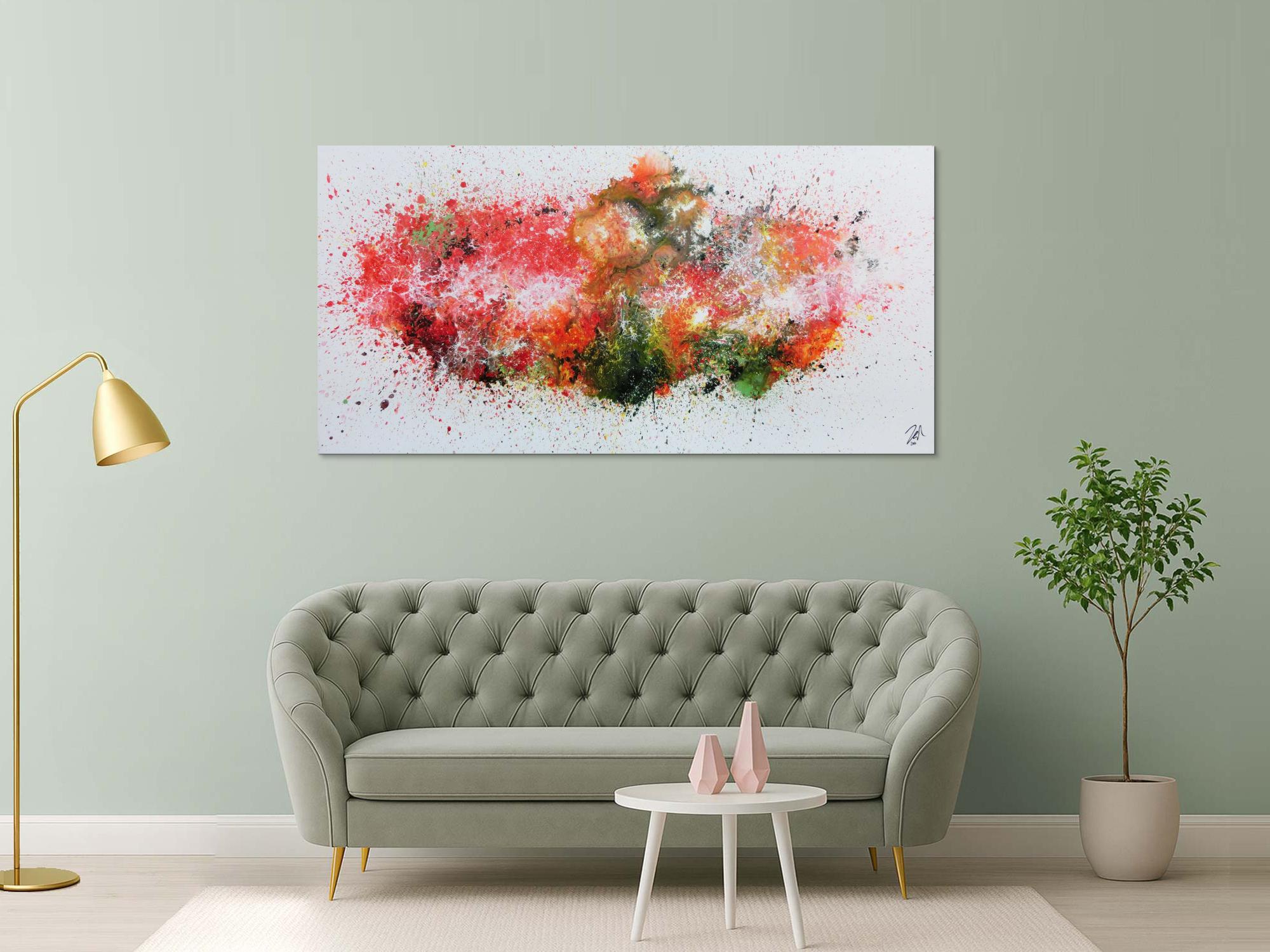 Buntes abstraktes Acrylgemälde modern und zeitgenössisch explosion der Farben