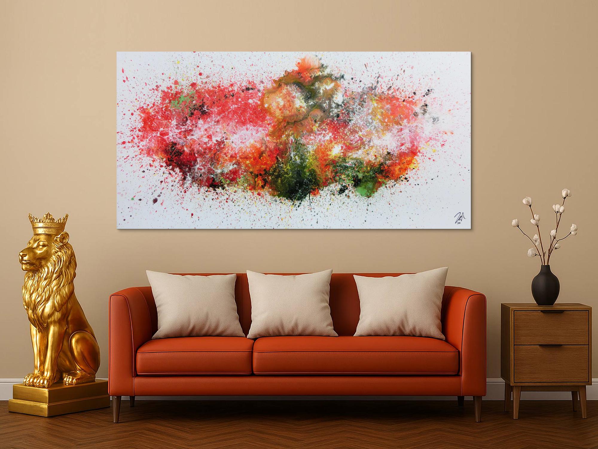 Buntes abstraktes Acrylgemälde modern und zeitgenössisch explosion der Farben