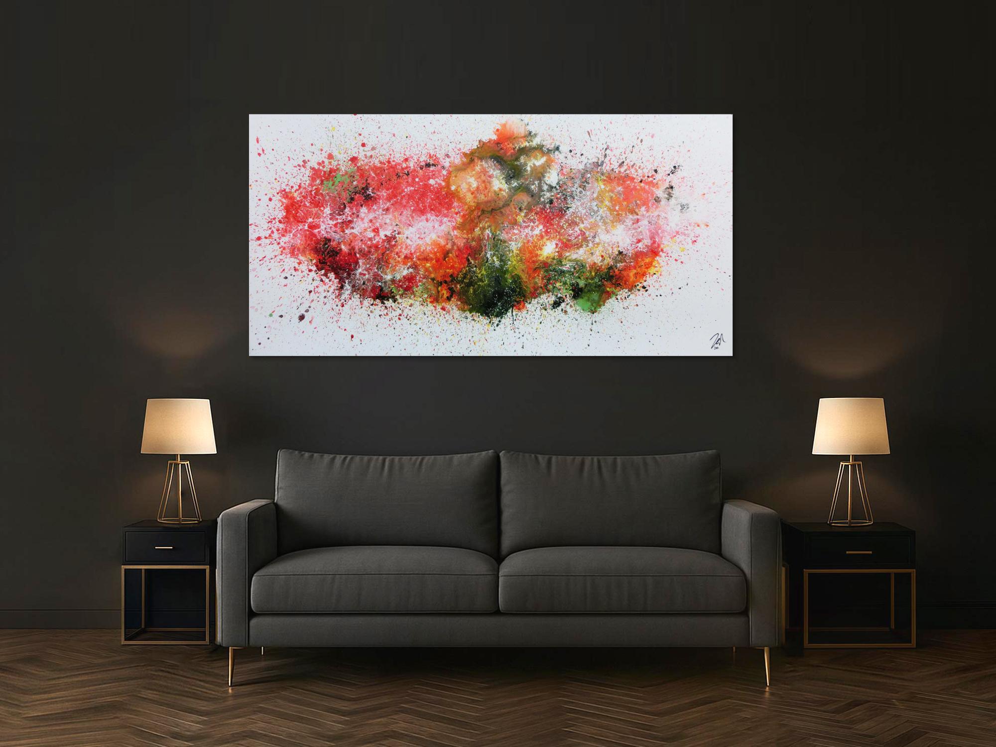 Buntes abstraktes Acrylgemälde modern und zeitgenössisch explosion der Farben