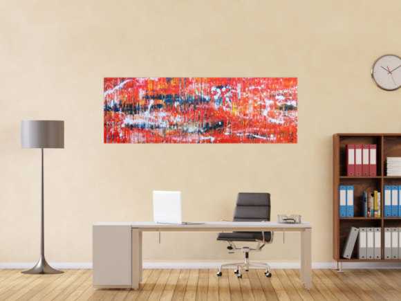 Modernes Acrylgemälde Spashstyle Acrtionpaiting in orange