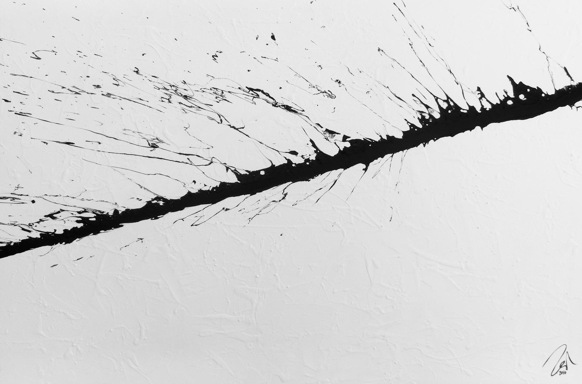 Minimalitstisches Gemälde aus Acryl abstrakt modern in schwarz weiß