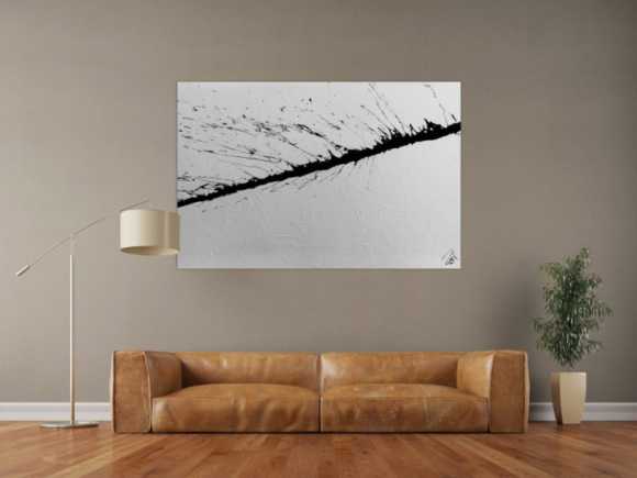Minimalitstisches Gemälde aus Acryl abstrakt modern in schwarz weiß