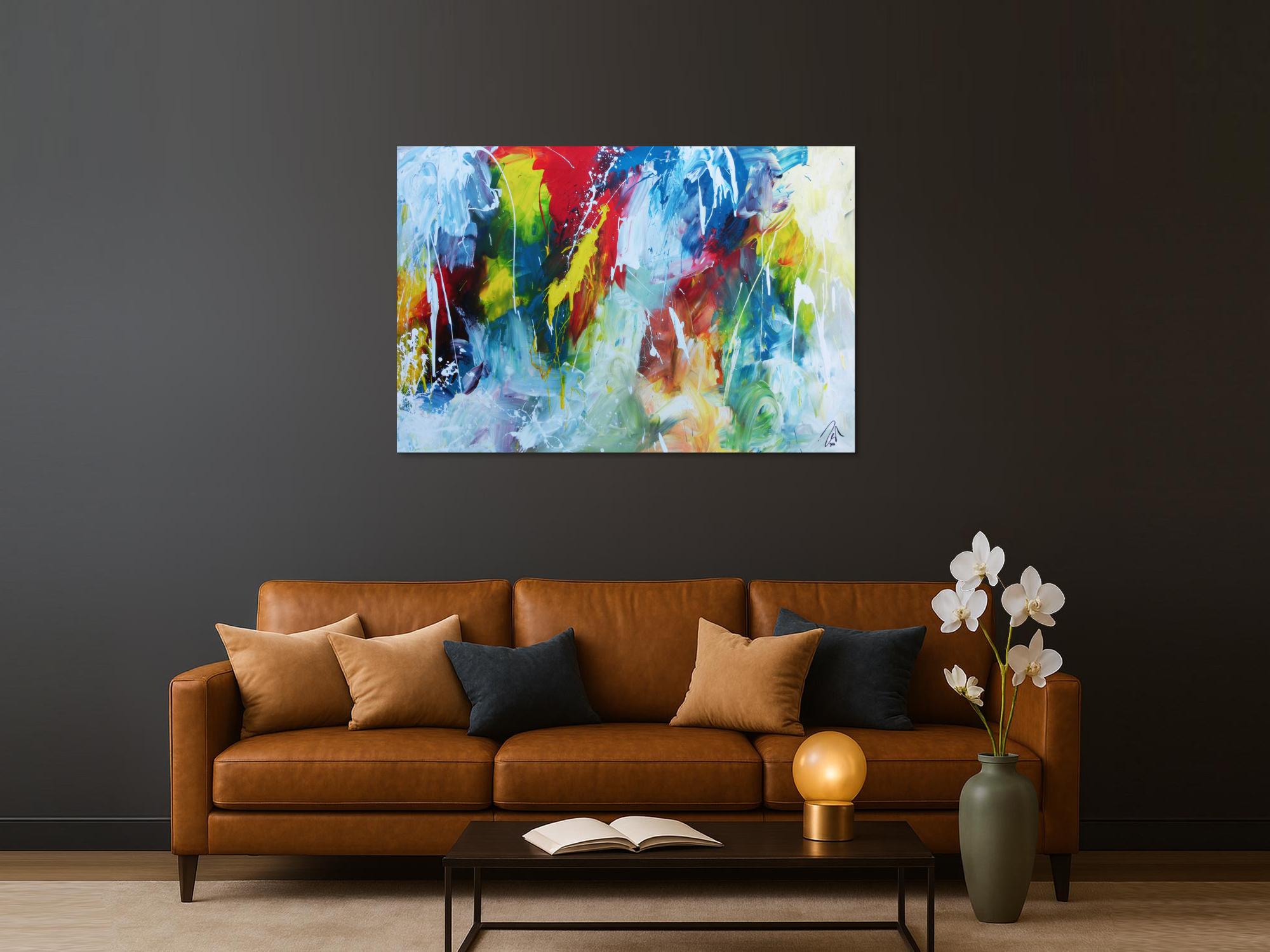 Modernes buntes Acrylbild abstrakt modern viele Farben