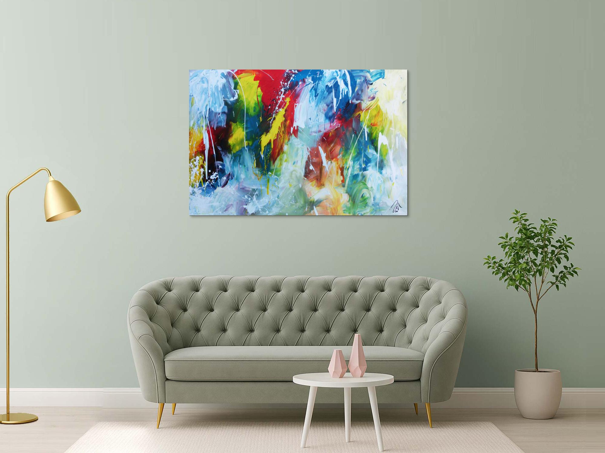 Modernes buntes Acrylbild abstrakt modern viele Farben
