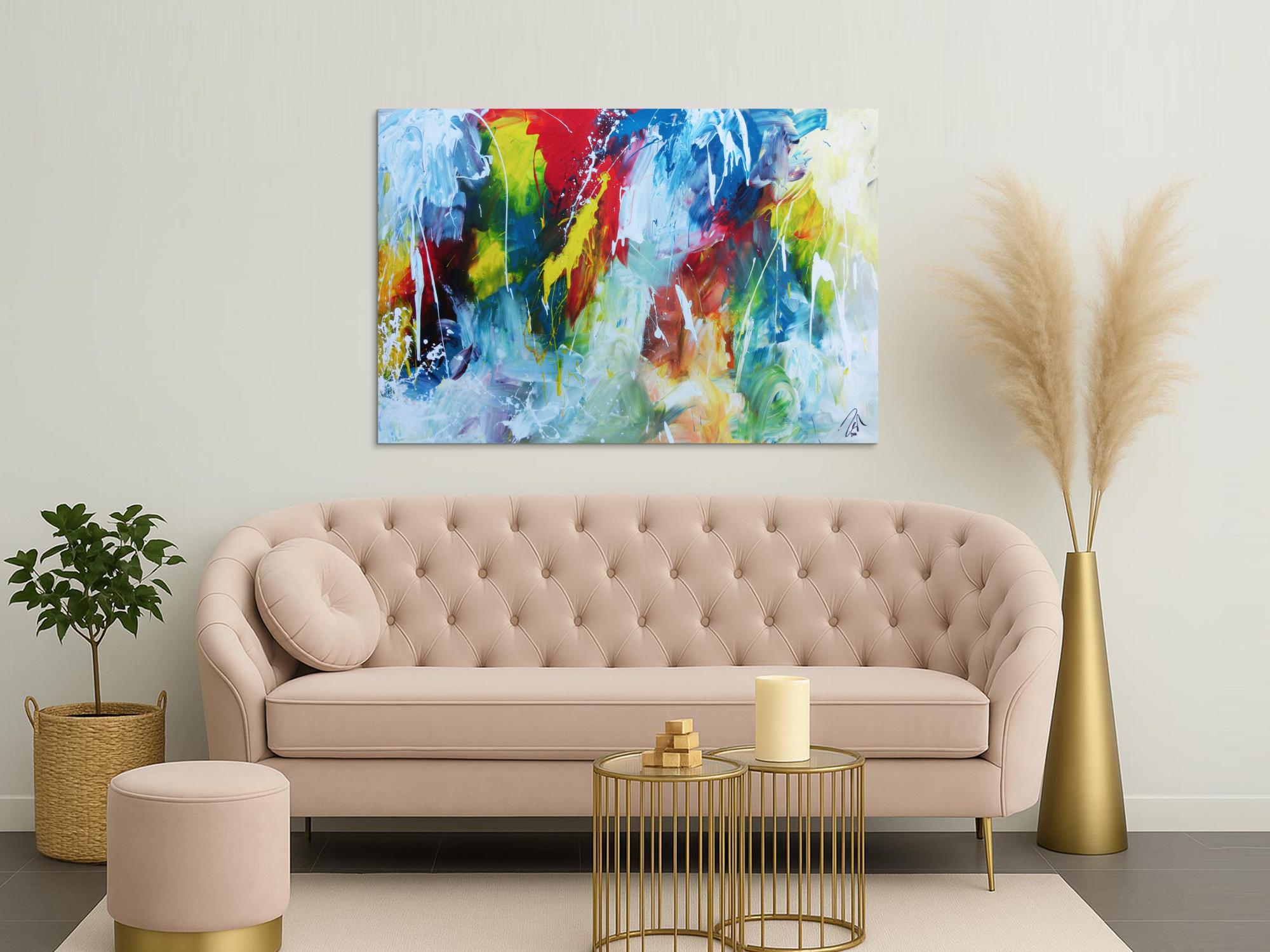 Modernes buntes Acrylbild abstrakt modern viele Farben