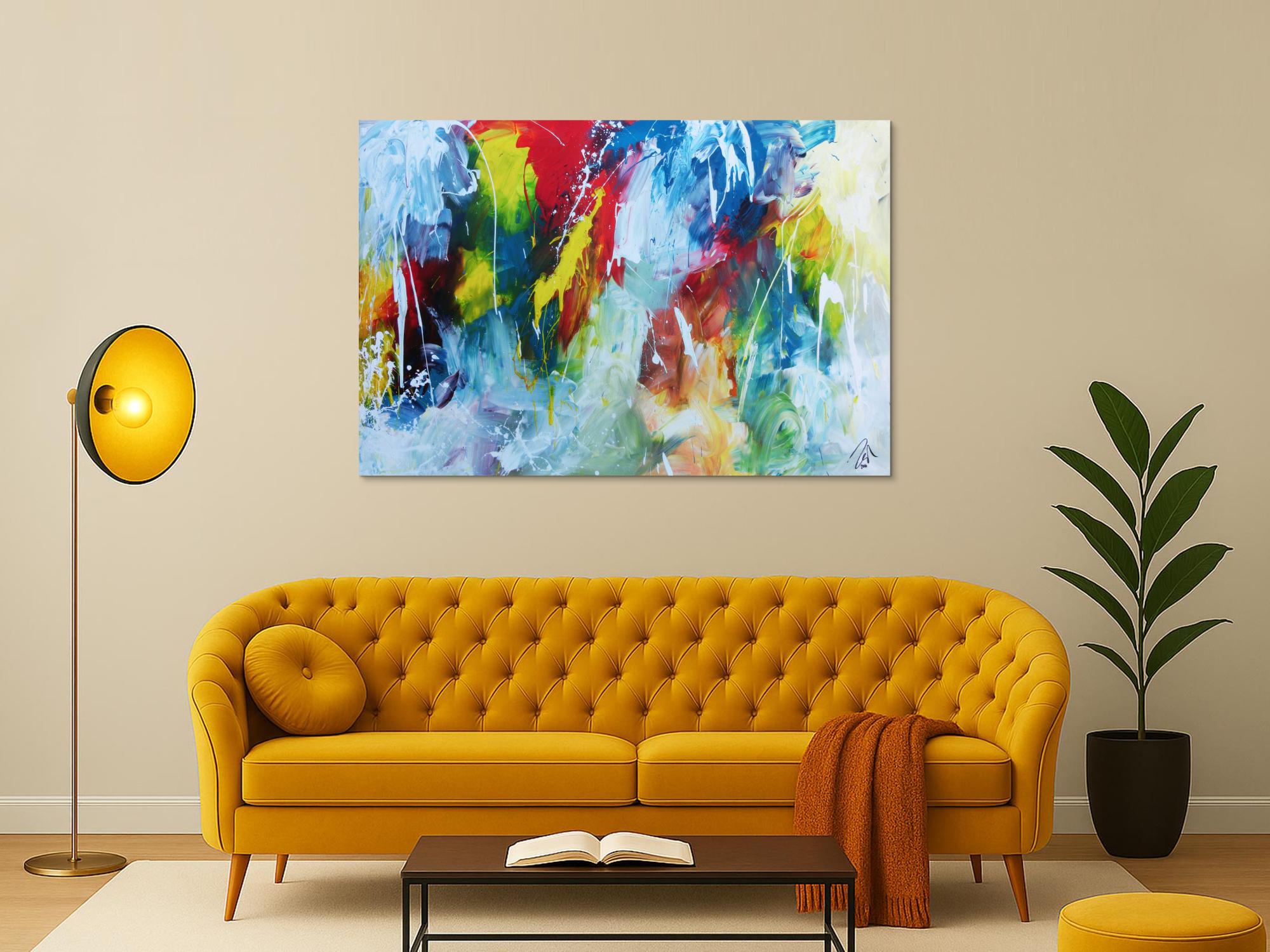 Modernes buntes Acrylbild abstrakt modern viele Farben