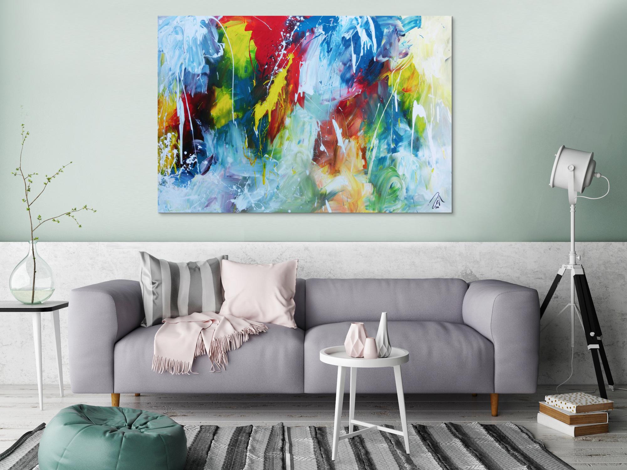 Modernes buntes Acrylbild abstrakt modern viele Farben