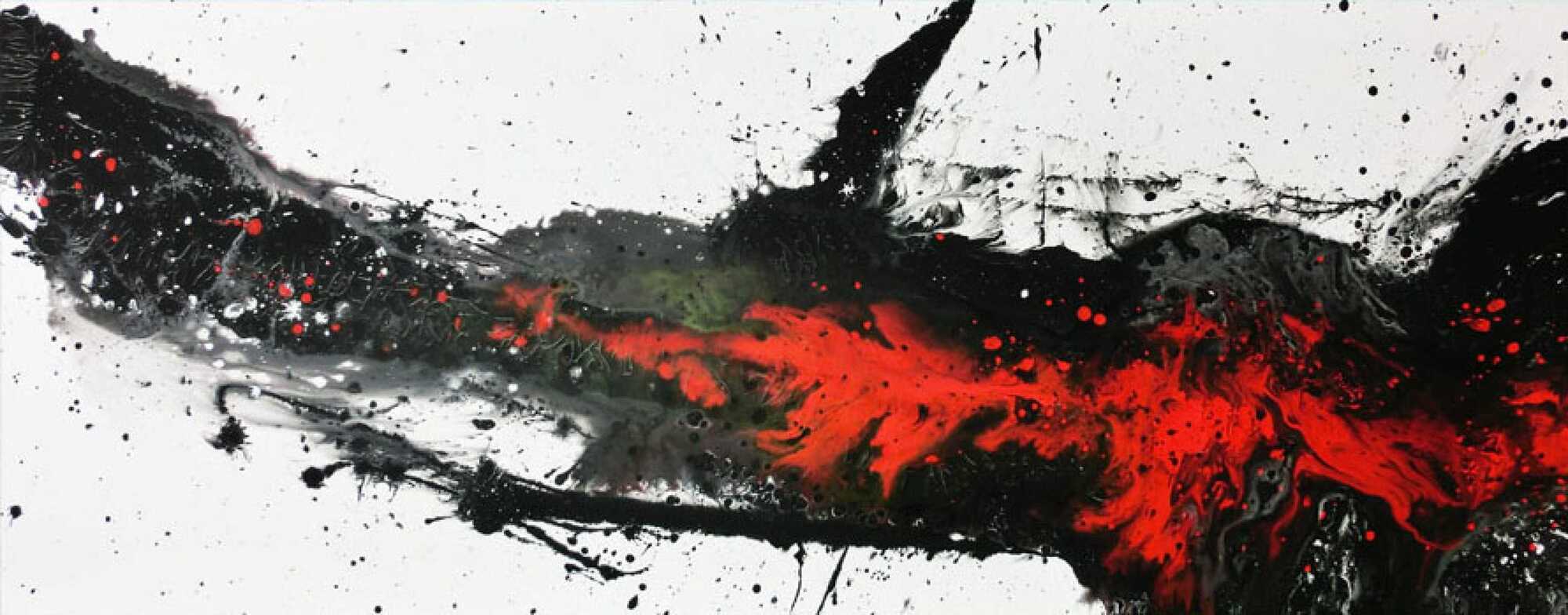 Modernes Acrylbild in schwarz/weiß/rot