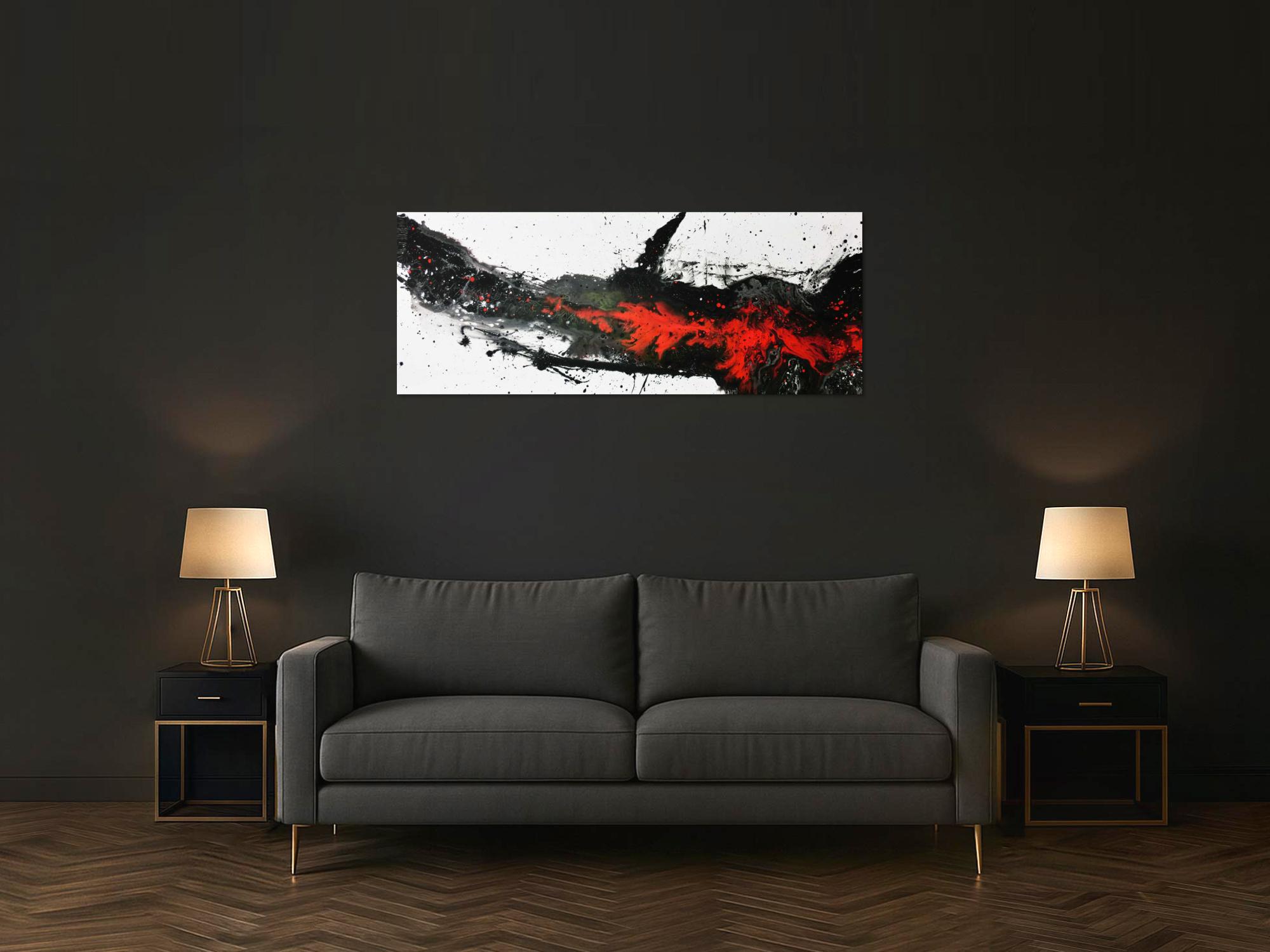 Modernes Acrylbild in schwarz/weiß/rot