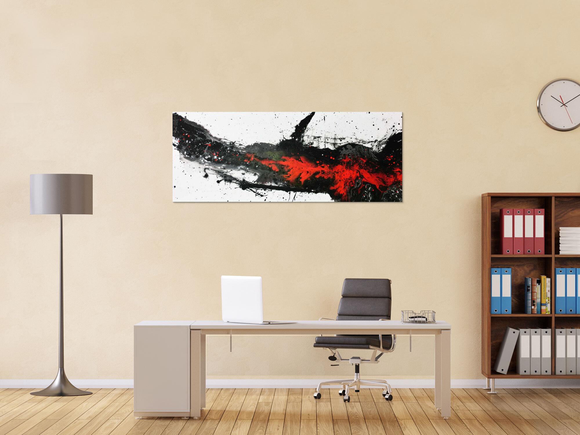 Modernes Acrylbild in schwarz/weiß/rot