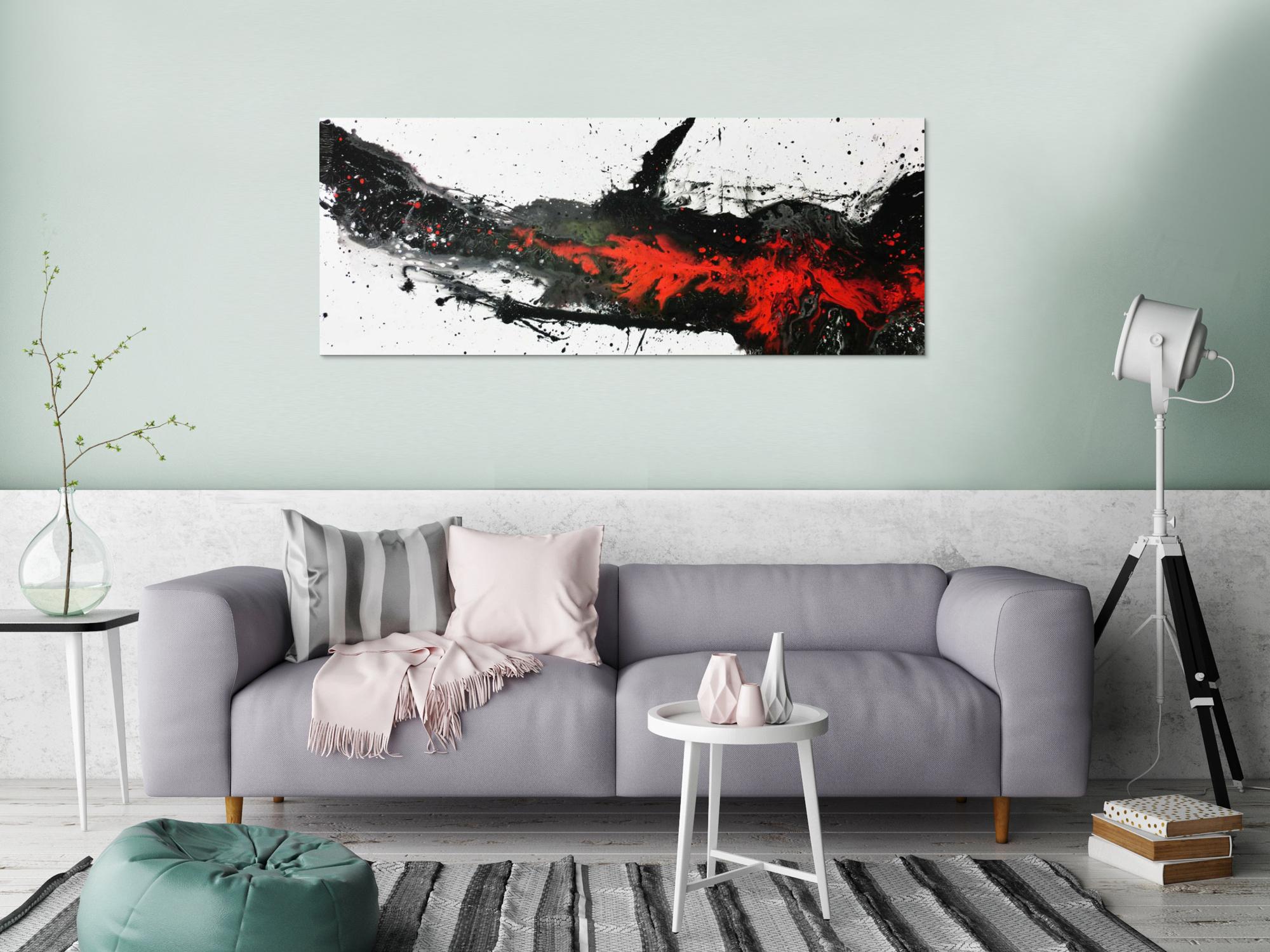 Modernes Acrylbild in schwarz/weiß/rot