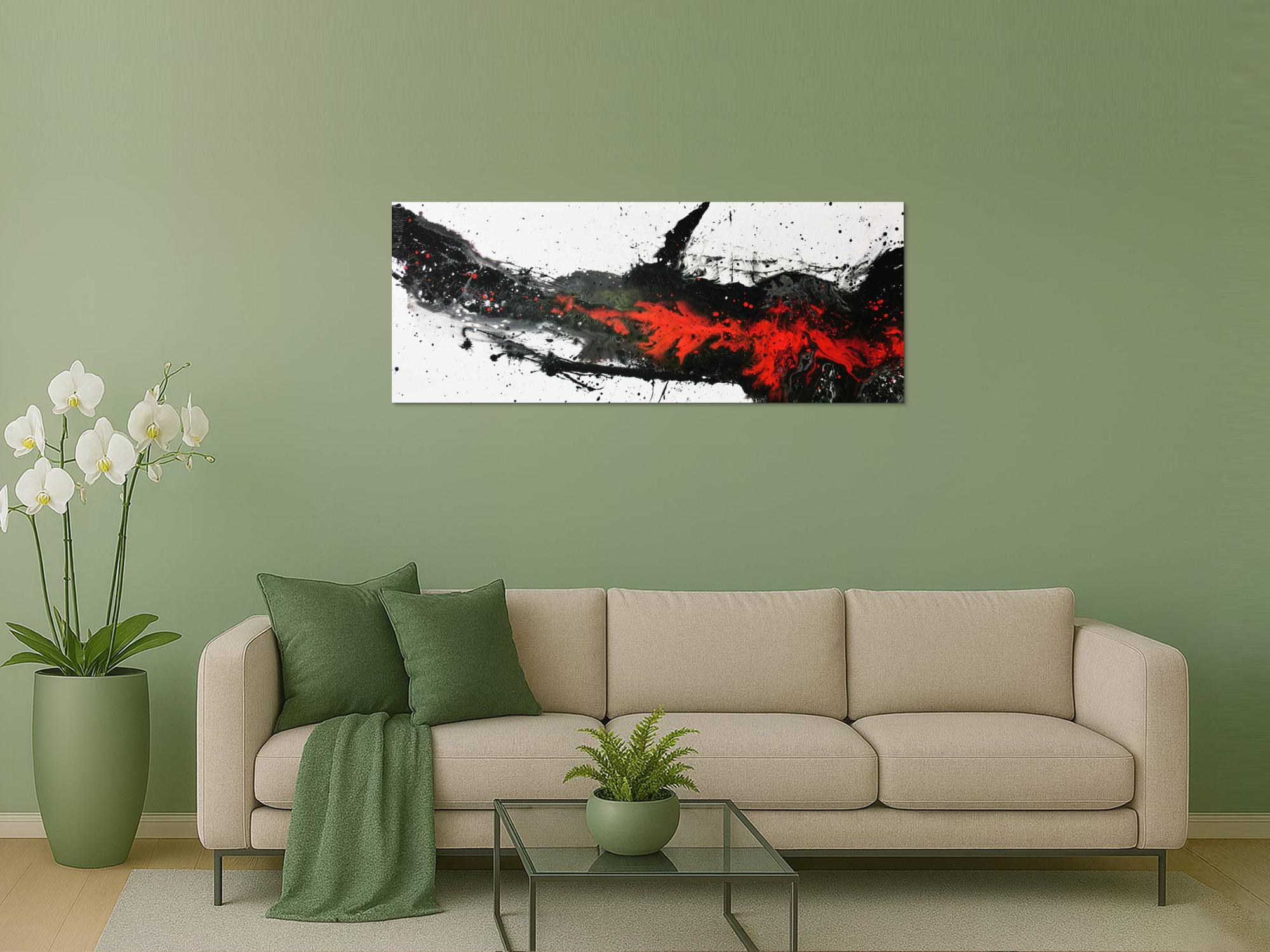 Modernes Acrylbild in schwarz/weiß/rot