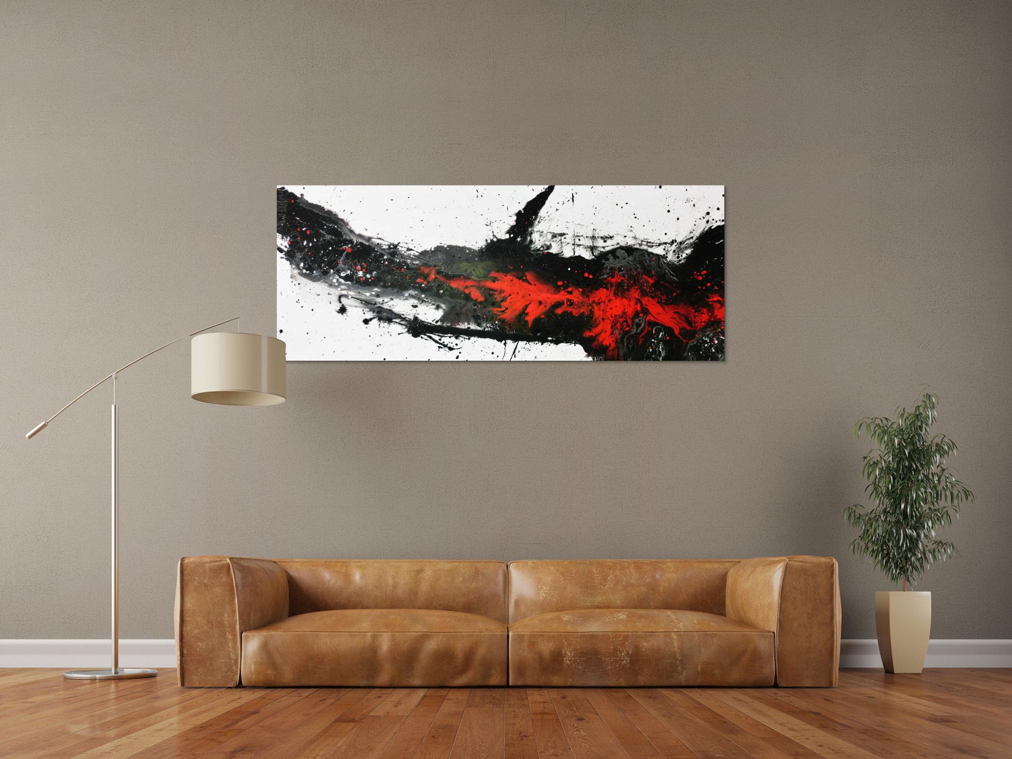 Modernes Acrylbild in schwarz/weiß/rot