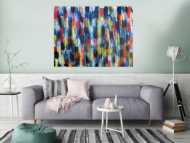 Buntes Acrylbild modern abstrakt viele Farben rot blau gelb