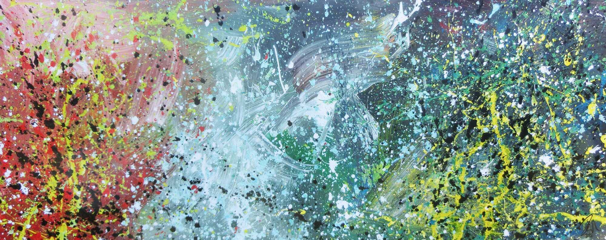 Buntes Acrylbild modern abstraktes Gemälde mit vielen Farben