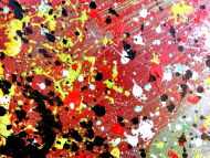 Detailaufnahme Buntes Acrylbild modern abstraktes Gemälde mit vielen Farben