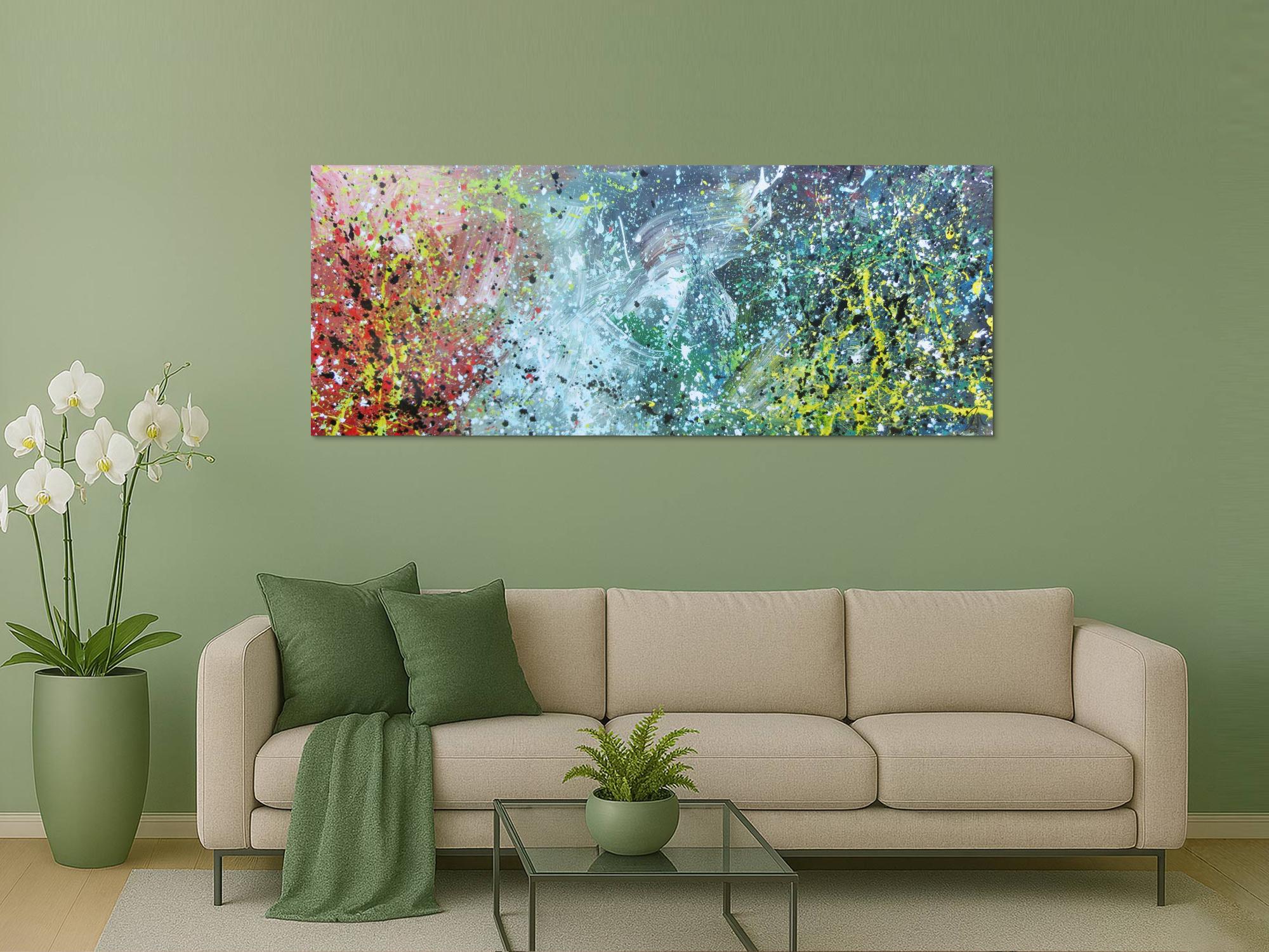 Buntes Acrylbild modern abstraktes Gemälde mit vielen Farben