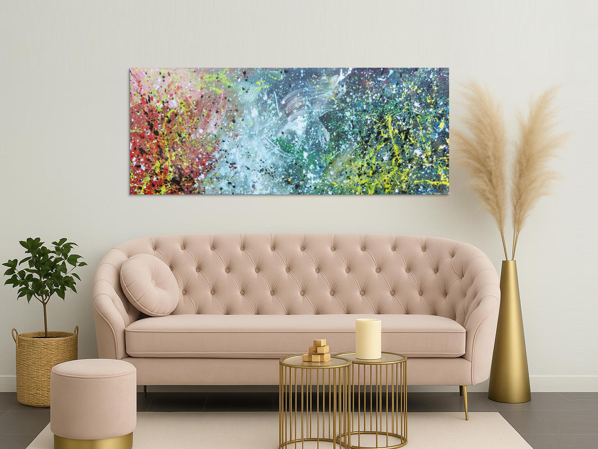 Buntes Acrylbild modern abstraktes Gemälde mit vielen Farben