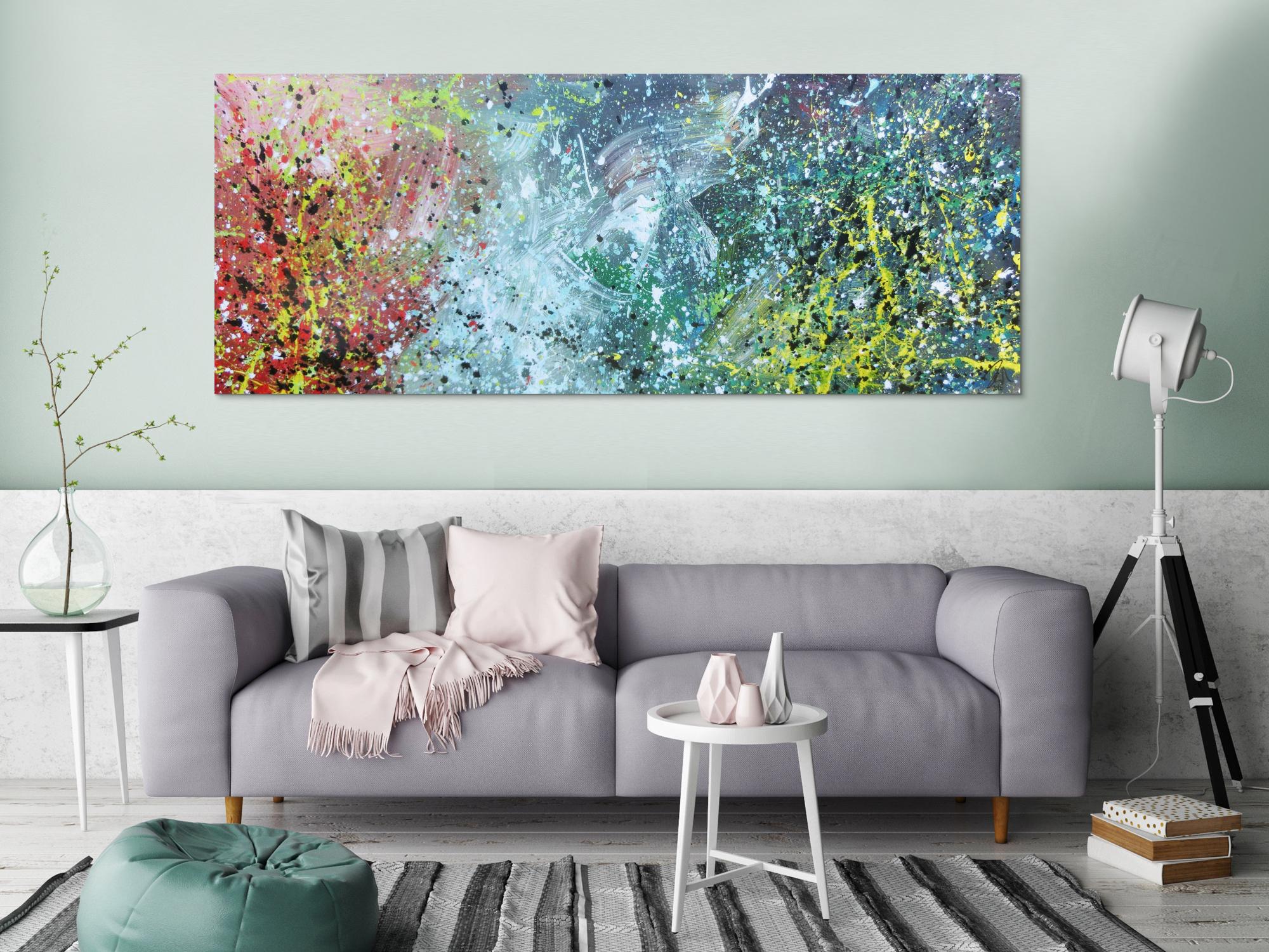 Buntes Acrylbild modern abstraktes Gemälde mit vielen Farben