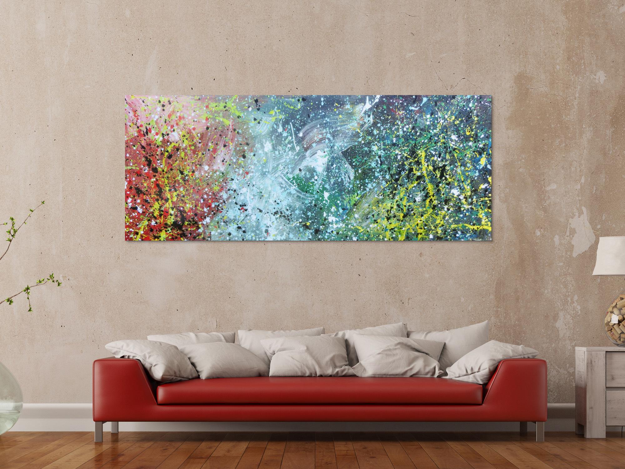 Buntes Acrylbild modern abstraktes Gemälde mit vielen Farben