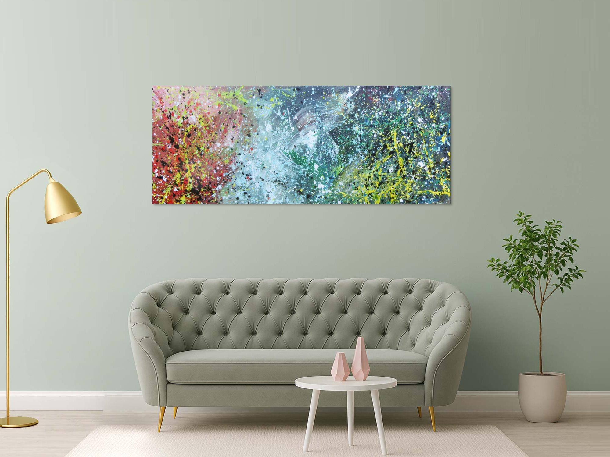 Buntes Acrylbild modern abstraktes Gemälde mit vielen Farben