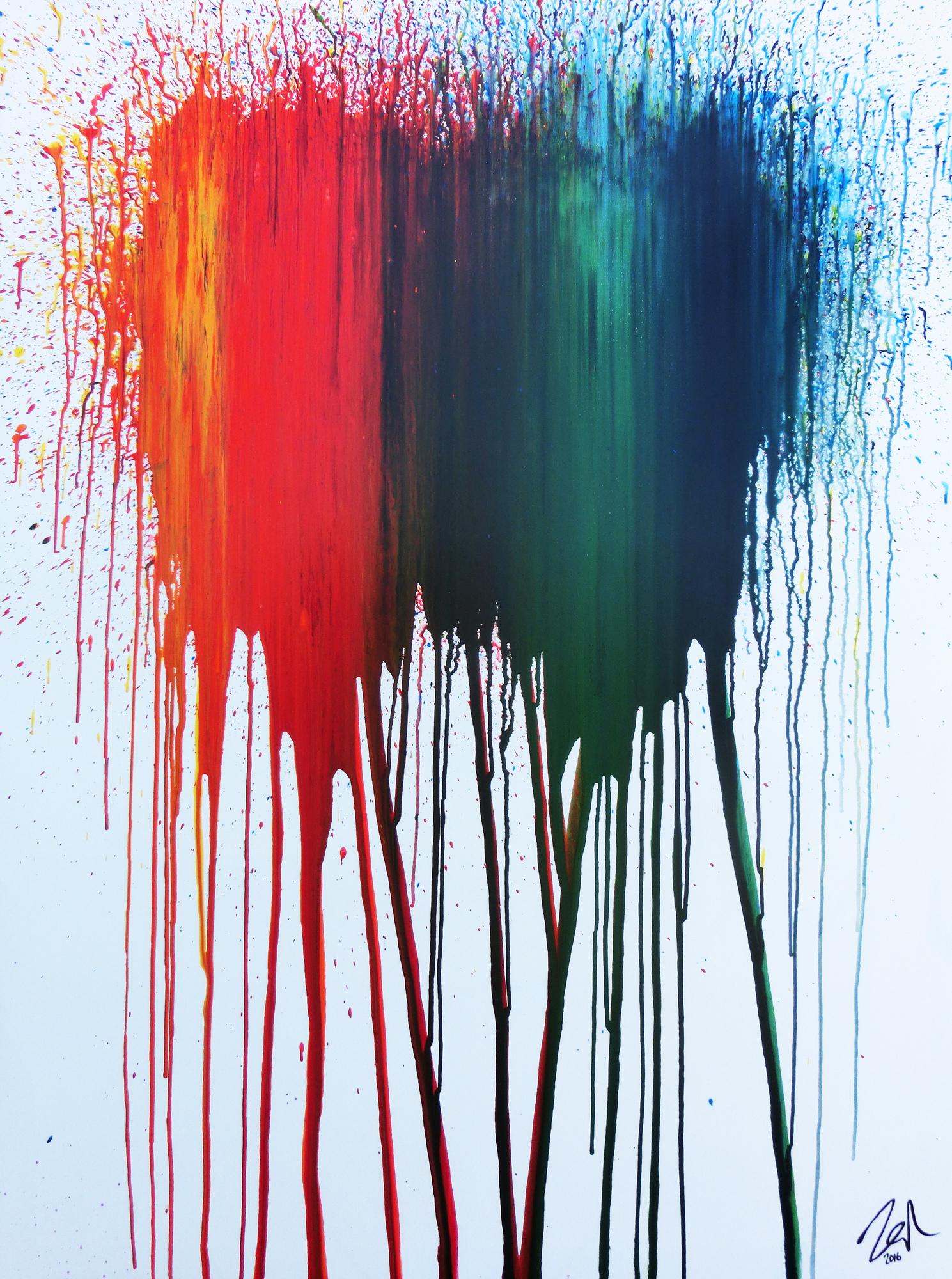 Abstraktes Acrylbild modernes Gemälde bunt zeitgenössisch