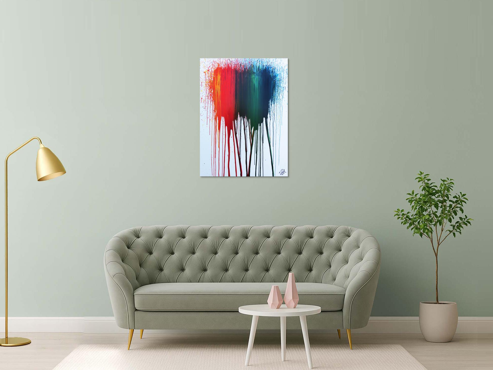 Abstraktes Acrylbild modernes Gemälde bunt zeitgenössisch