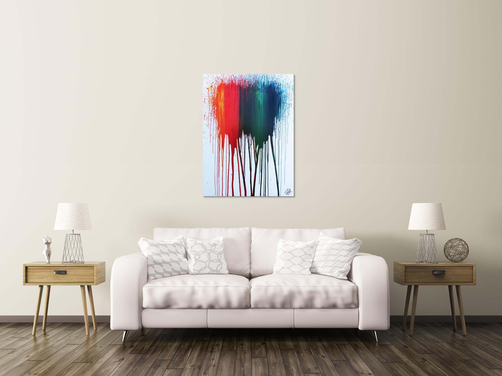 Abstraktes Acrylbild modernes Gemälde bunt zeitgenössisch