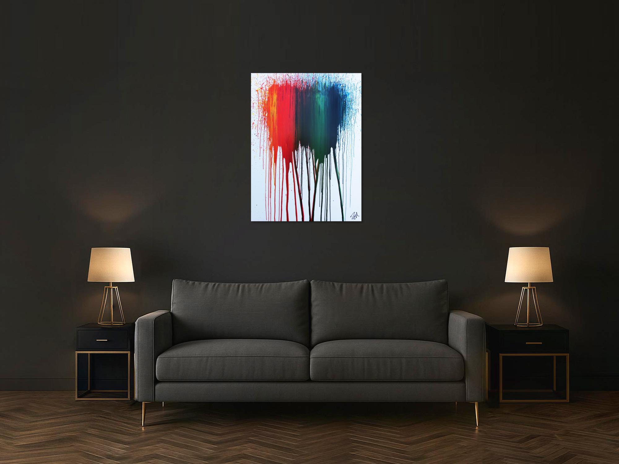 Abstraktes Acrylbild modernes Gemälde bunt zeitgenössisch