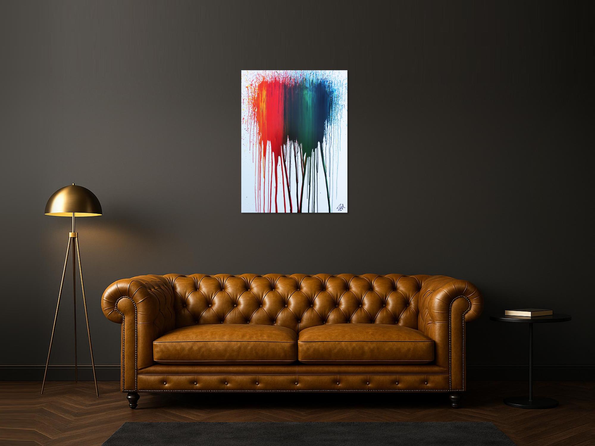 Abstraktes Acrylbild modernes Gemälde bunt zeitgenössisch