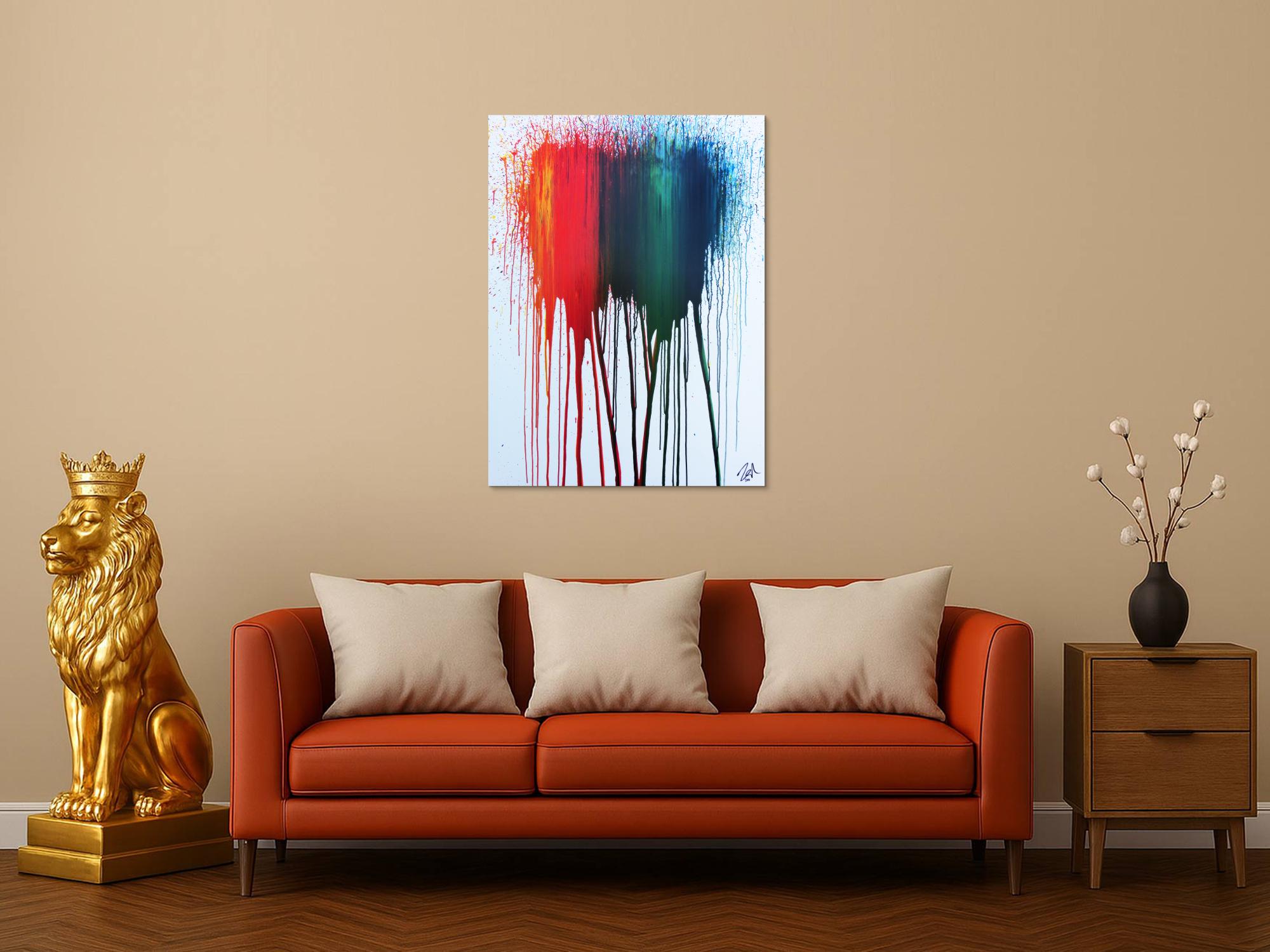 Abstraktes Acrylbild modernes Gemälde bunt zeitgenössisch