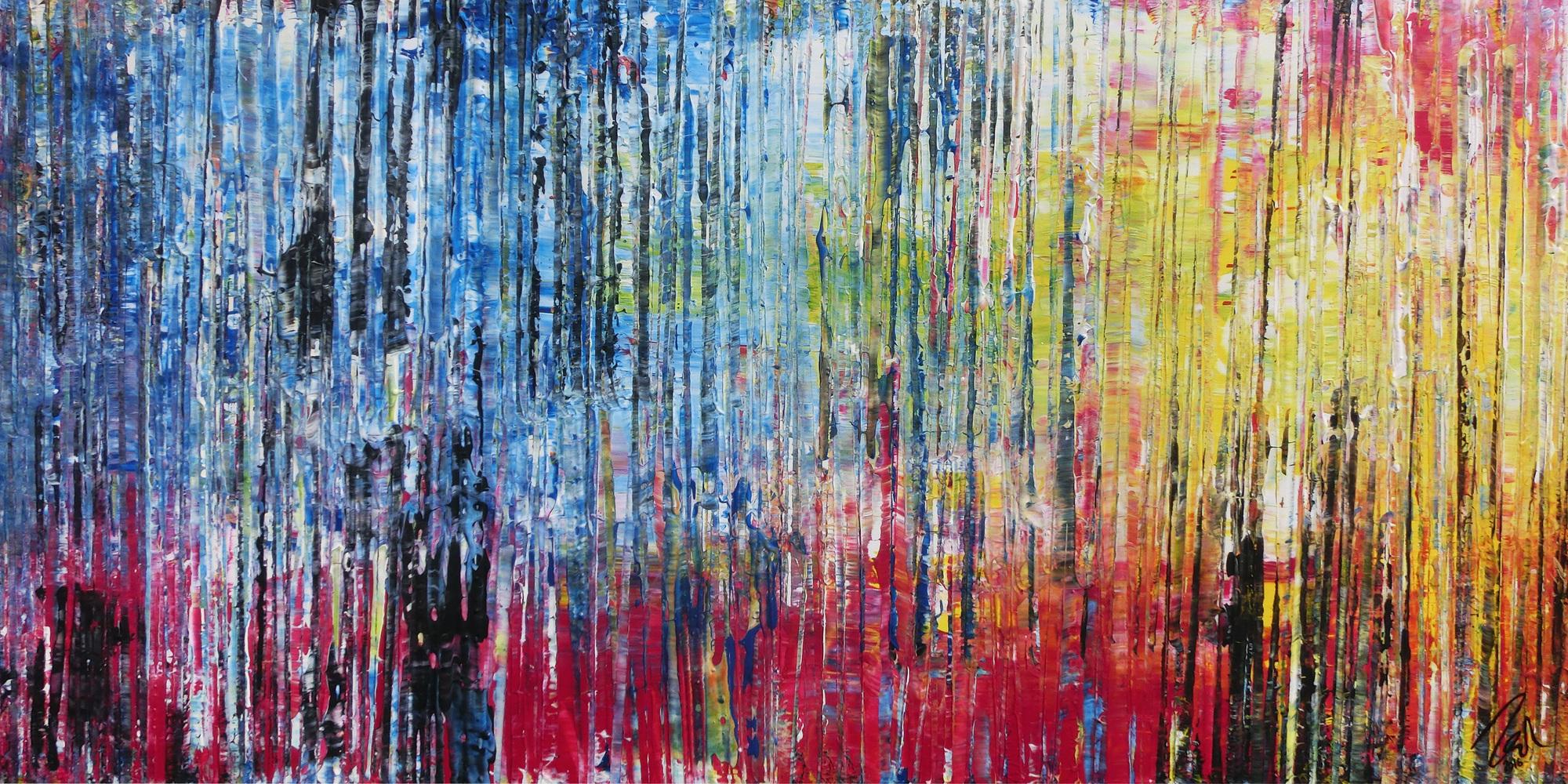 Modernes Acrylbild abstrakt buntes Gemälde mit Spachteltechnik