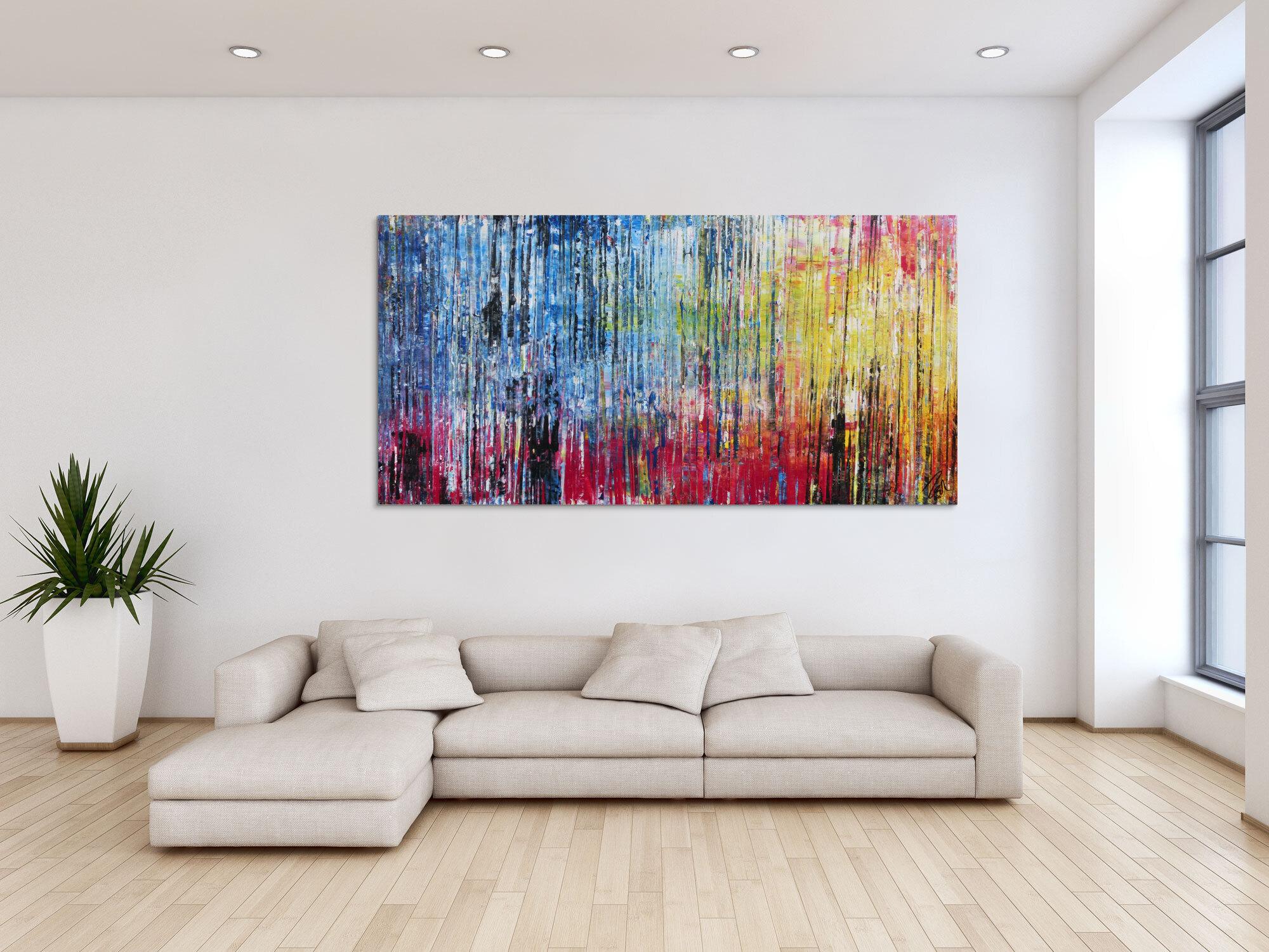 Modernes Acrylbild abstrakt buntes Gemälde mit Spachteltechnik