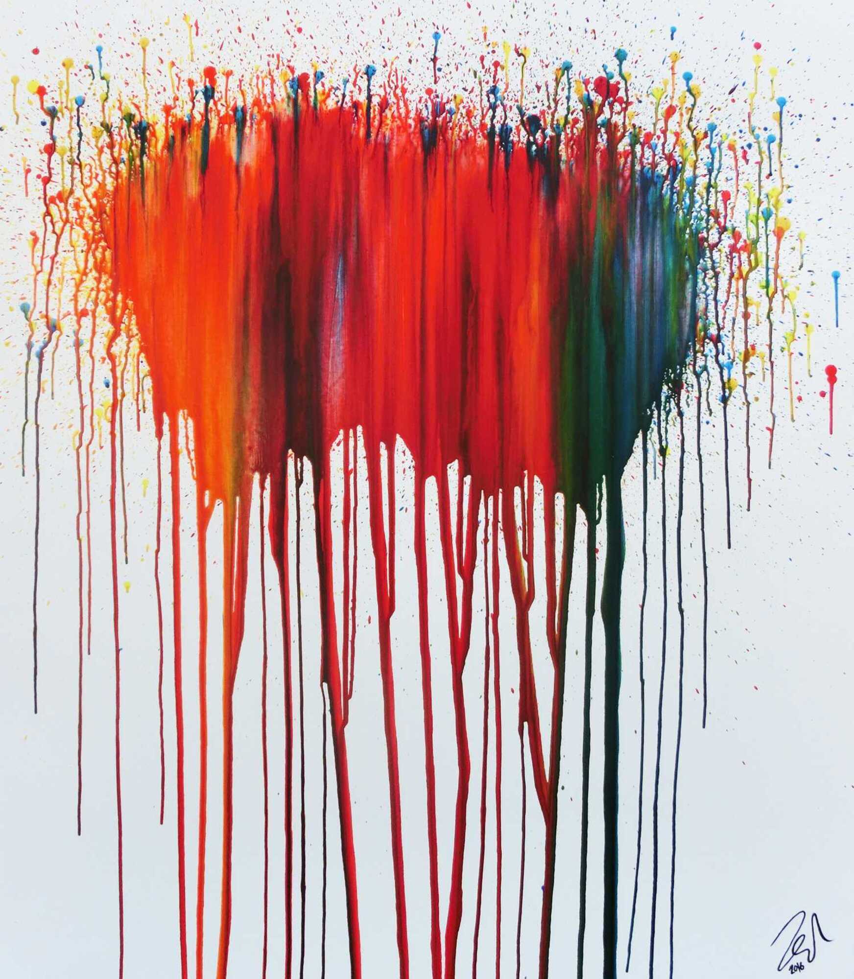 Abstraktes Acrylbild sehr modernes Gemälde mit bunten Farben