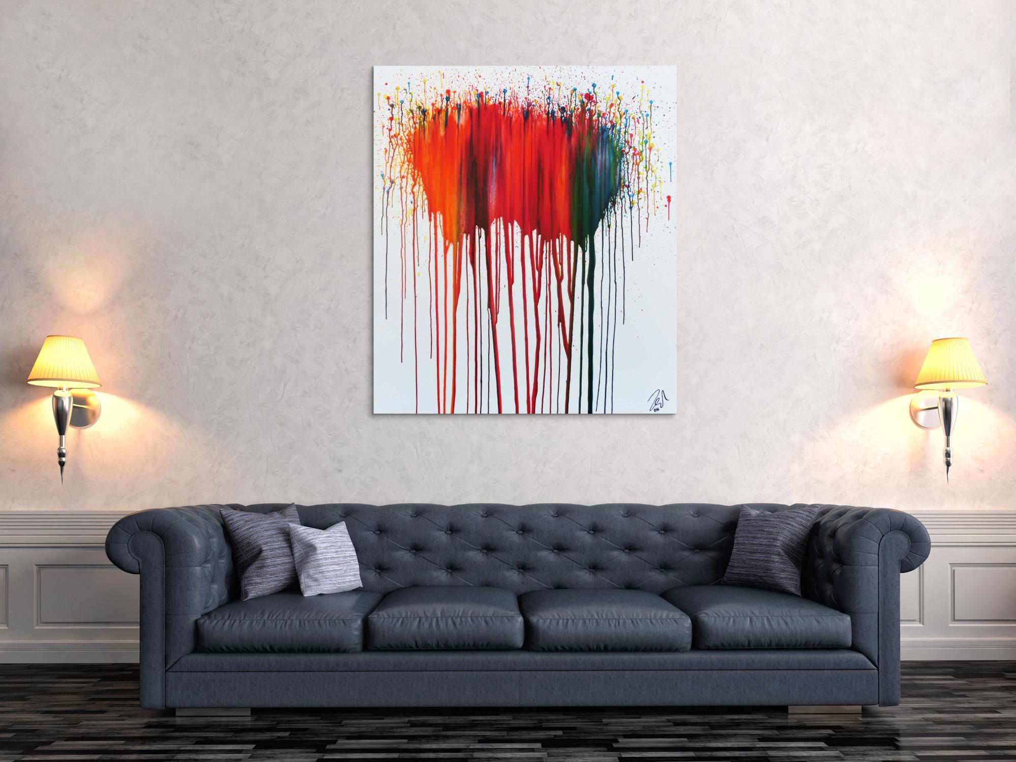 Abstraktes Acrylbild sehr modernes Gemälde mit bunten Farben