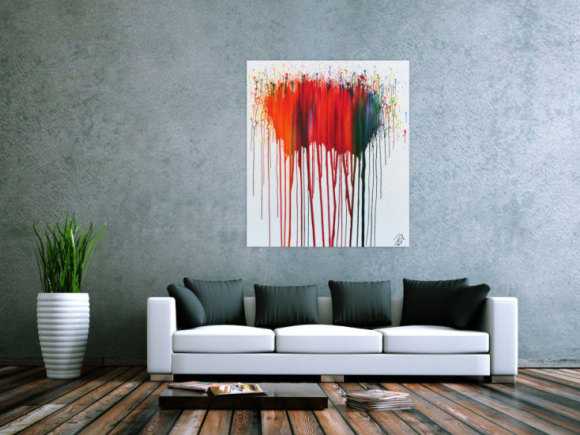 Abstraktes Acrylbild sehr modernes Gemälde mit bunten Farben