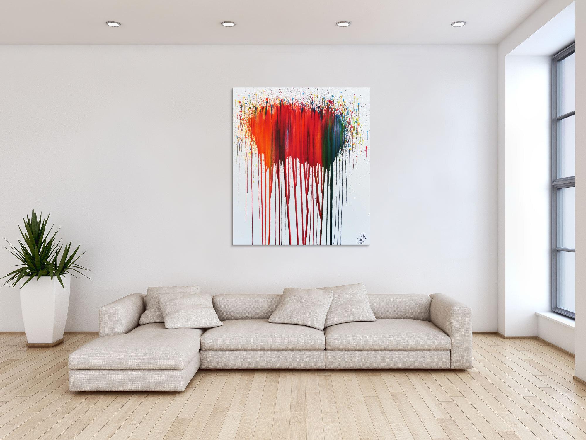 Abstraktes Acrylbild sehr modernes Gemälde mit bunten Farben