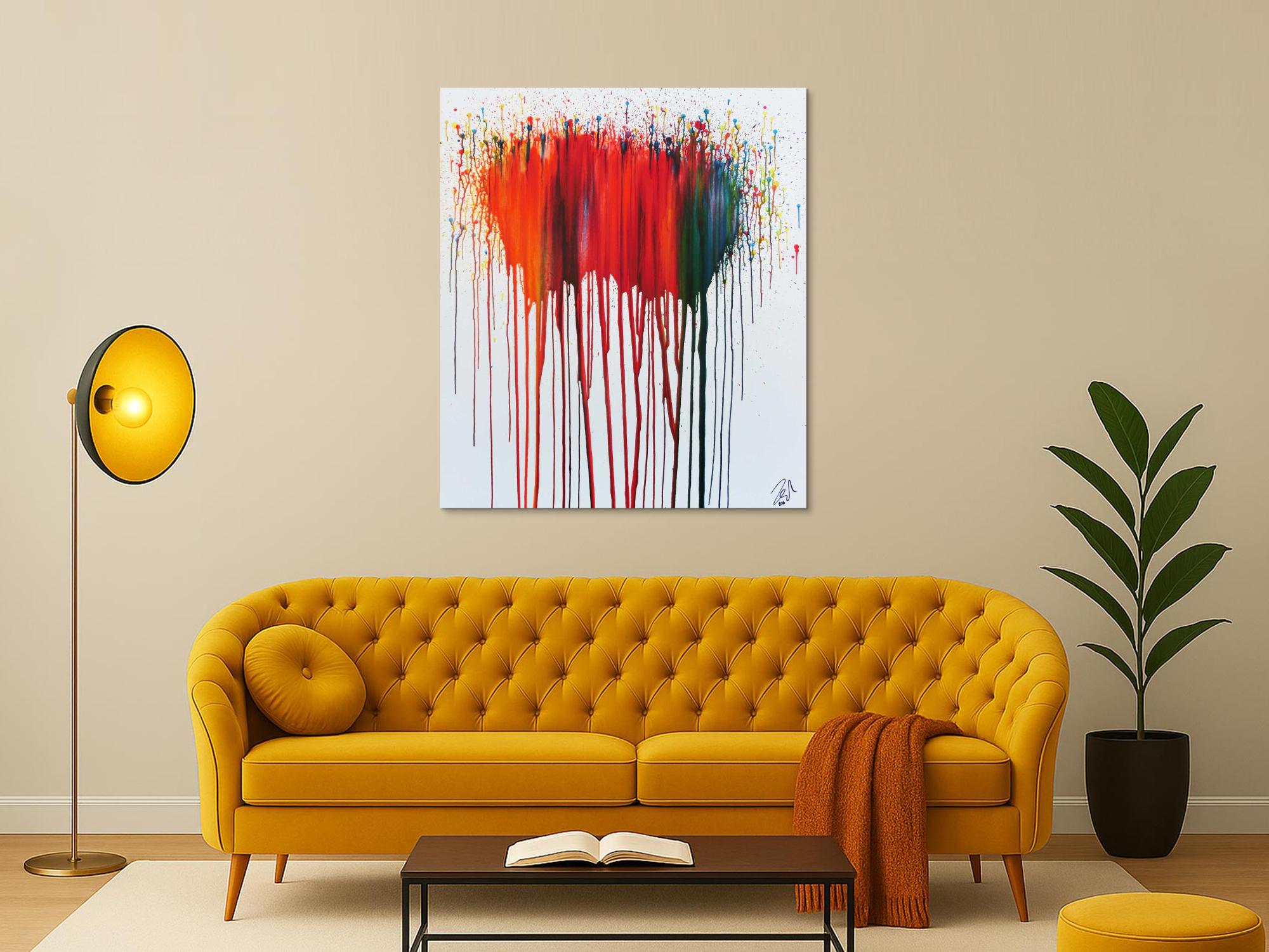 Abstraktes Acrylbild sehr modernes Gemälde mit bunten Farben