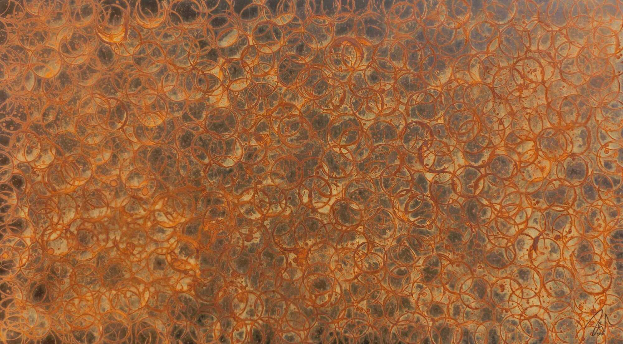 Abstraktes Gemälde aus echtem Rost modernes Rostbild zeitgenössich