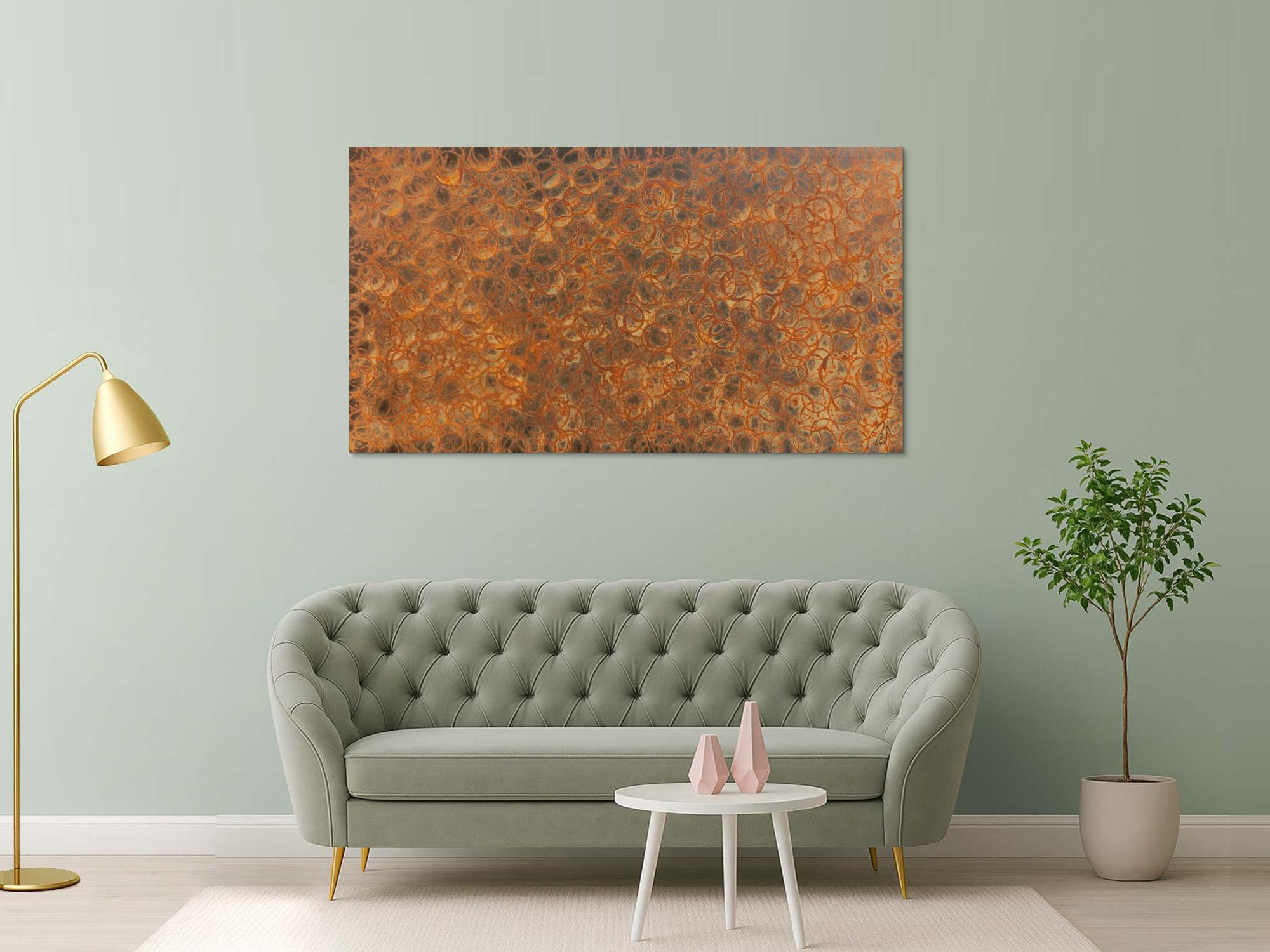 Abstraktes Gemälde aus echtem Rost modernes Rostbild zeitgenössich