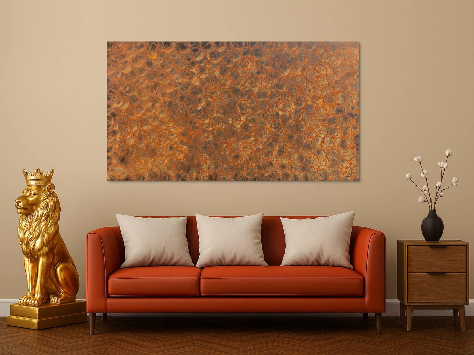 Abstraktes Gemälde aus echtem Rost modernes Rostbild zeitgenössich