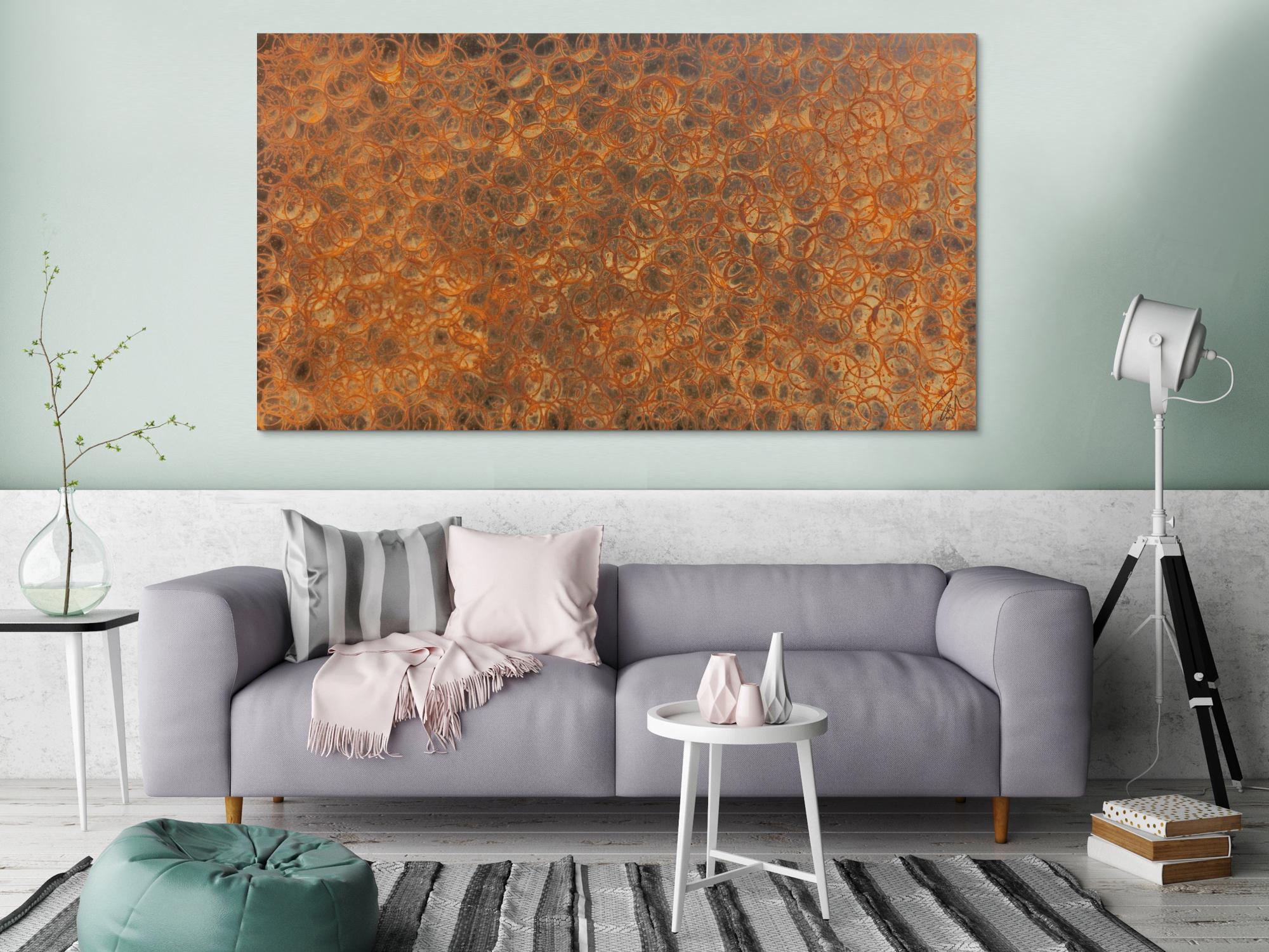 Abstraktes Gemälde aus echtem Rost modernes Rostbild zeitgenössich