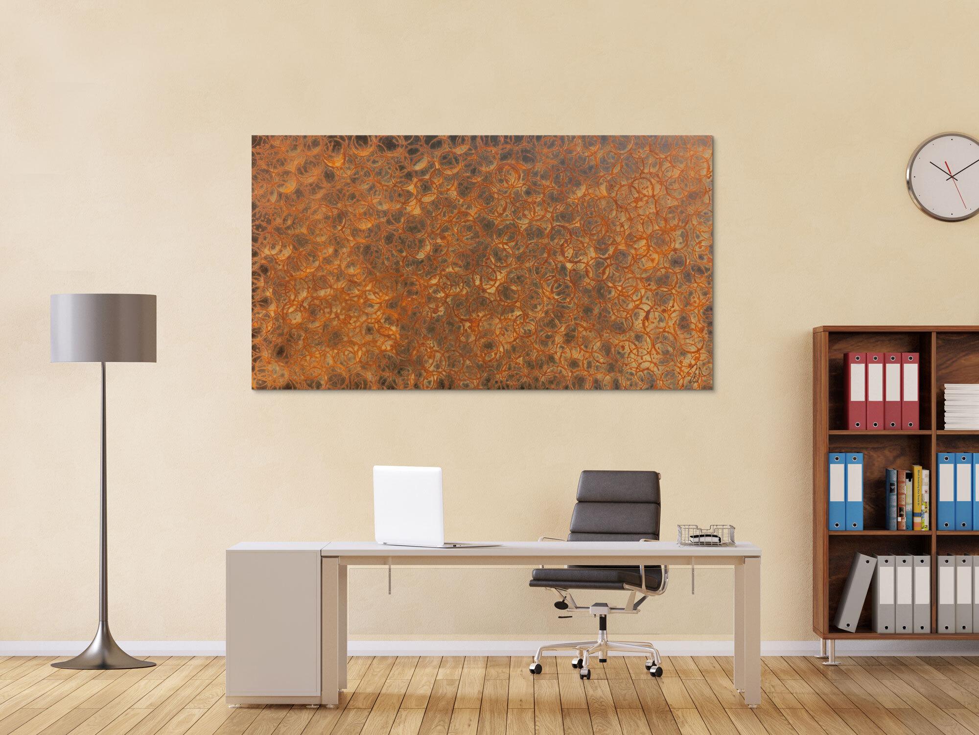 Abstraktes Gemälde aus echtem Rost modernes Rostbild zeitgenössich