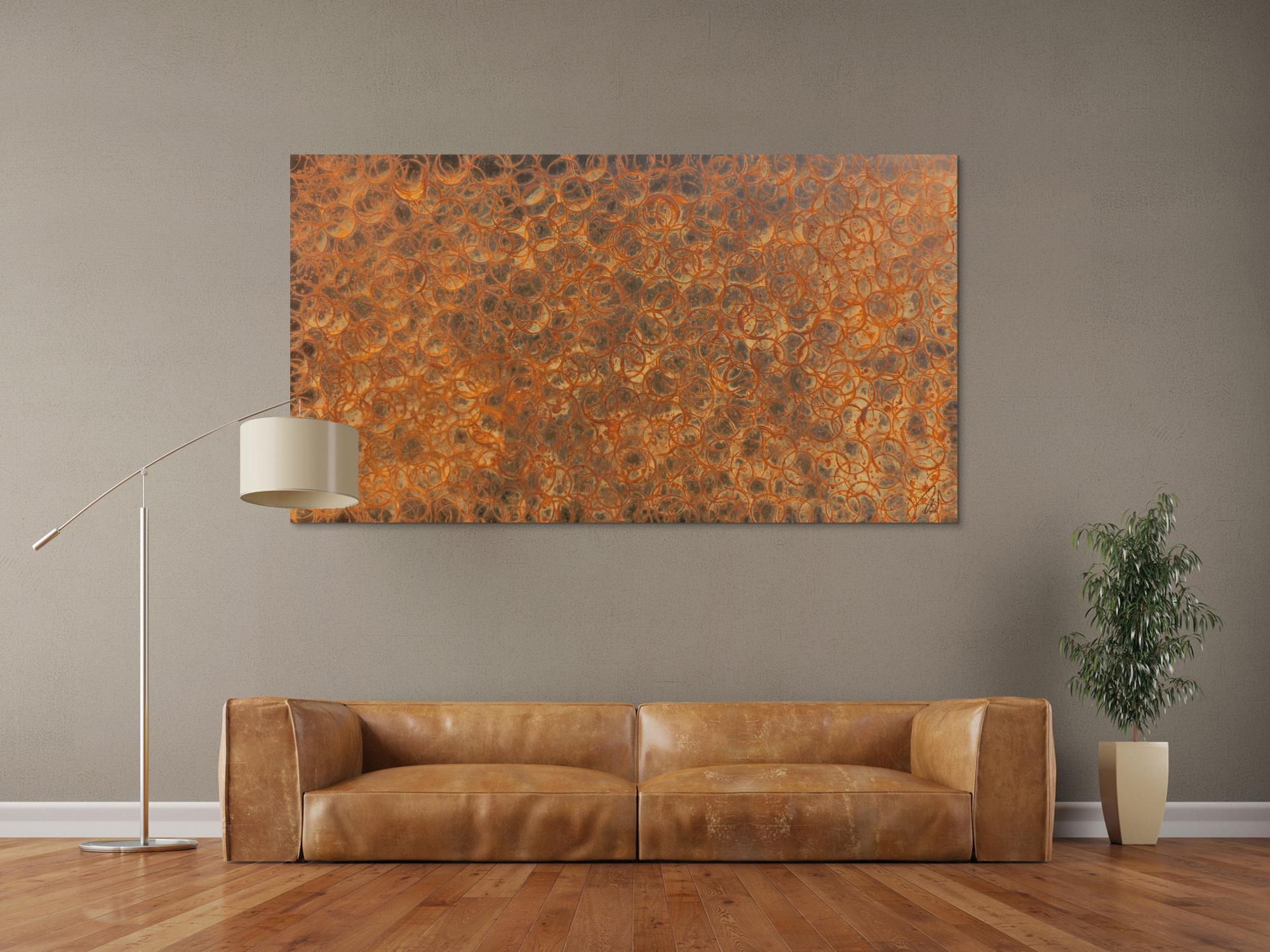 Abstraktes Gemälde aus echtem Rost modernes Rostbild zeitgenössich