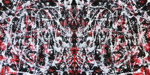 Abstraktes sehr großes Gemälde modern Zeitgenössisch in rot weiß schwarz