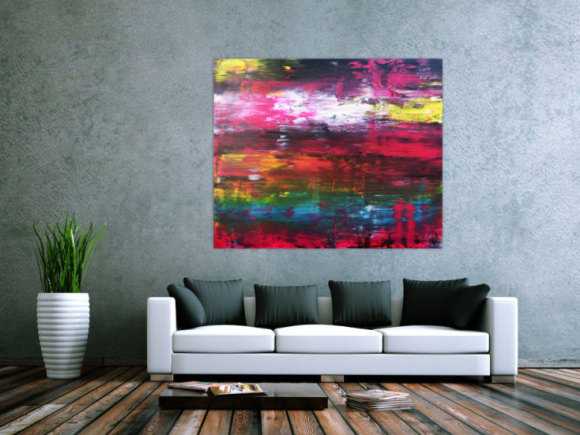 Abstraktes Acrylgemälde in spachteltechnik modern und bunt