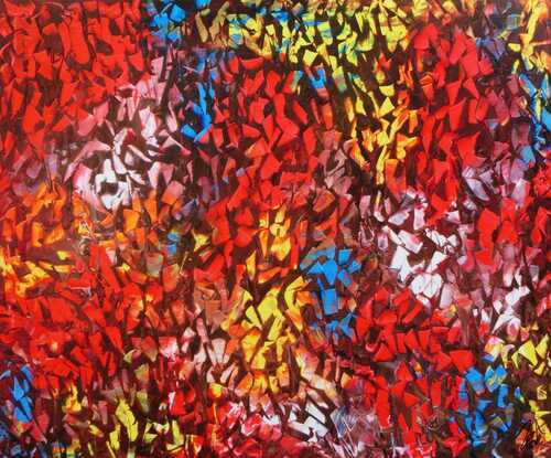 Abstraktes Acrylbild modern bunt zeitgenössisch mit starker Struktur