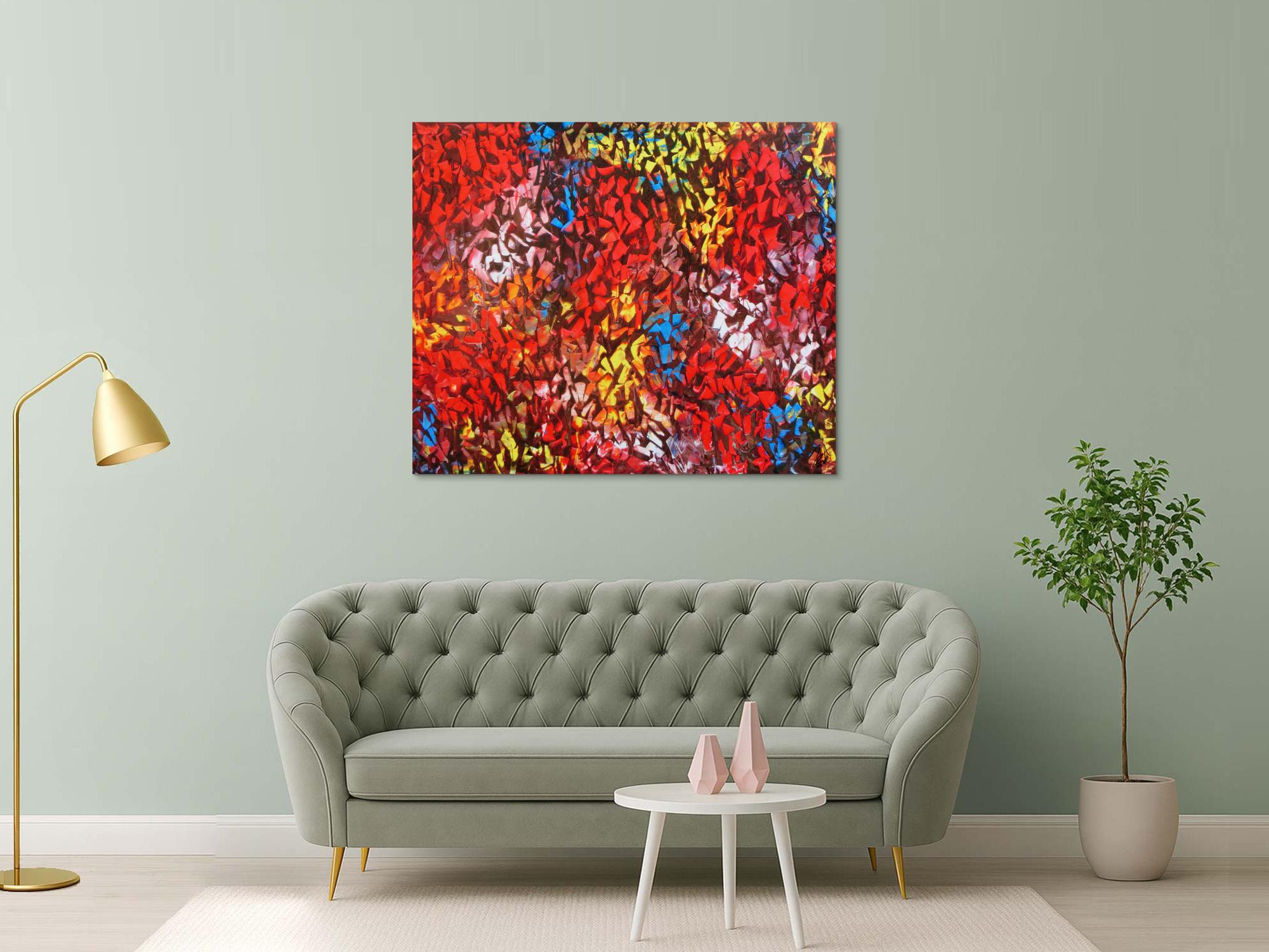 Abstraktes Acrylbild modern bunt zeitgenössisch mit starker Struktur